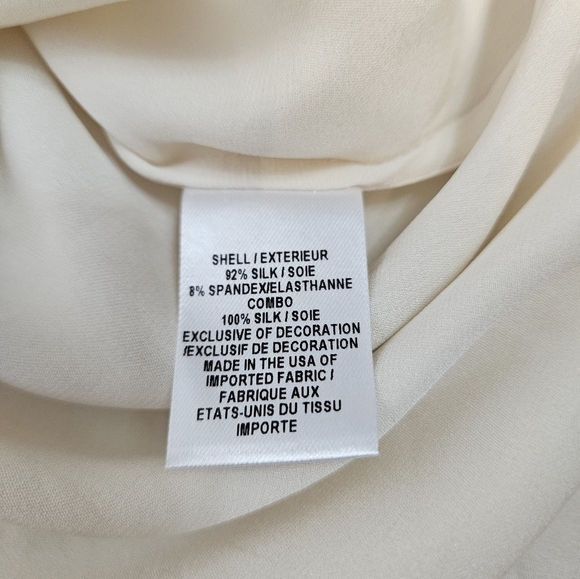 Milly 100% Silk Cream Sleeveless Blouse Jeweled‎ Collar Size 0 Women's D64 - Picture 13 of 14
